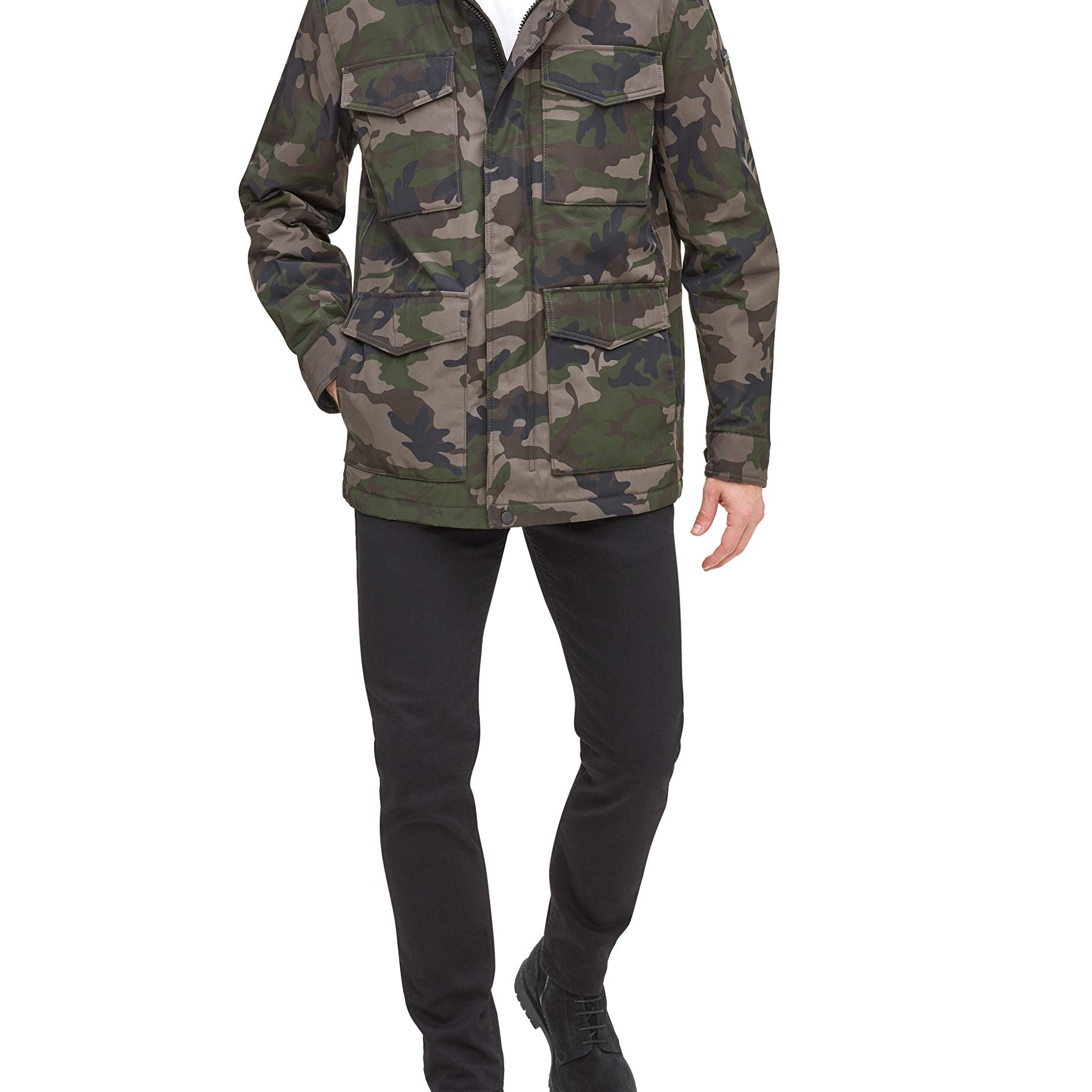 DKNY Men's Carl Water Resistant Military Jacket
