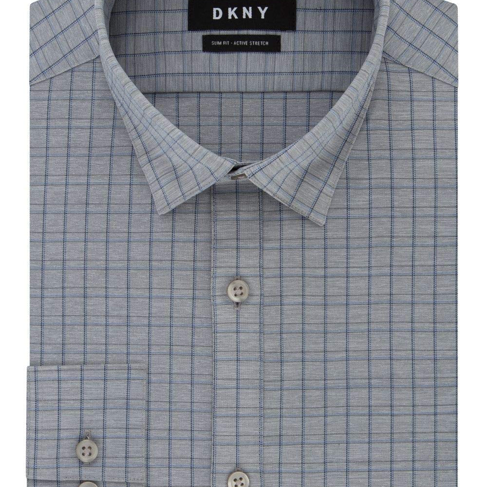 DKNY Men's Dress Shirt Slim Fit Stretch Print