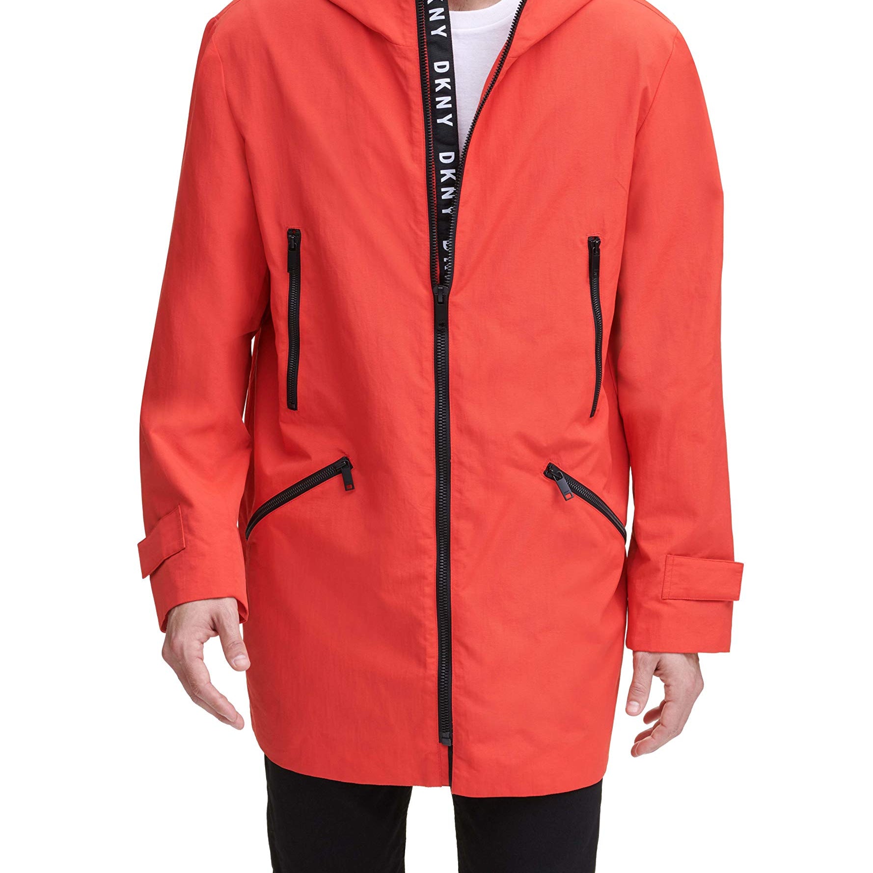 DKNY Men's Midlength Hooded Taslan Parka Jacket